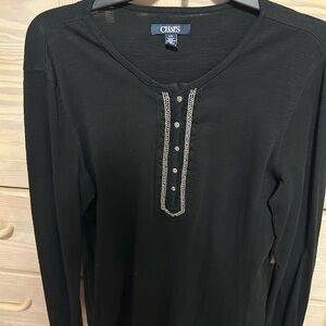 Chaps Black Long Sleeve top